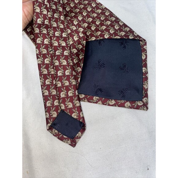 Brooks Brothers Rabbit easter Mens Tie 100% Silk USA Red church vintage - Picture 3 of 7